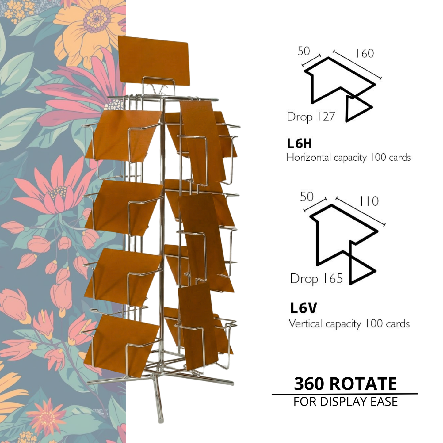 Postcard Counter Display for 6x4, 4 sided 4L6CI