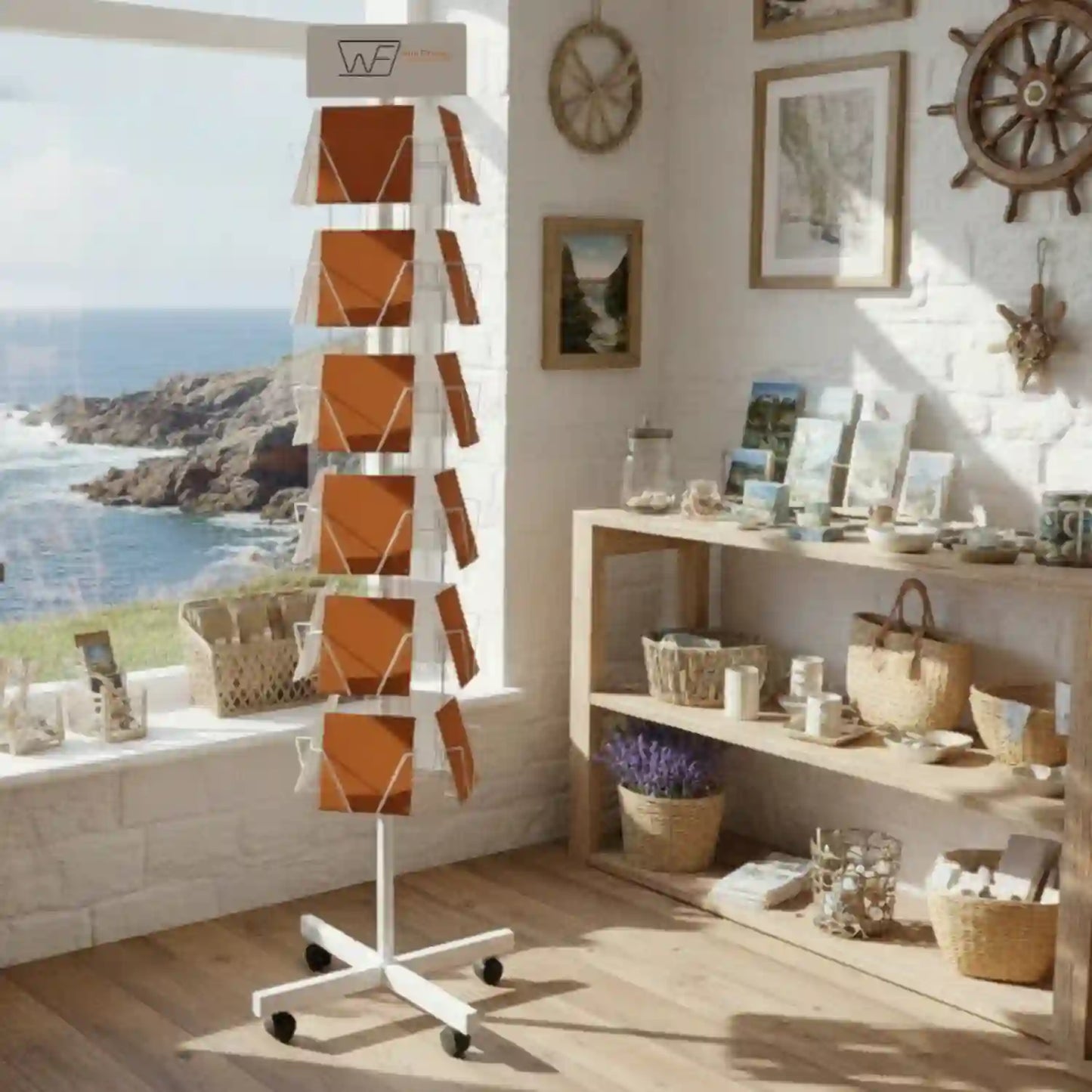 Greeting Card Floor Display for 7 inch Square Cards,24 Pockets-24/7FI