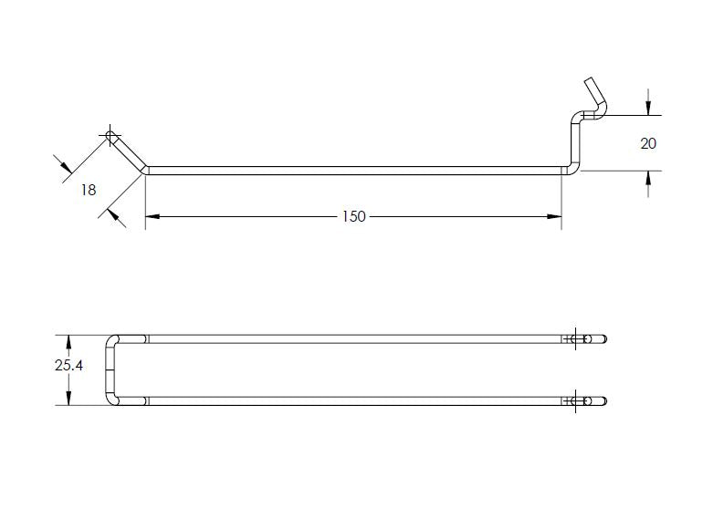 NEW Pegboard 6 inch (150mm) Hooks