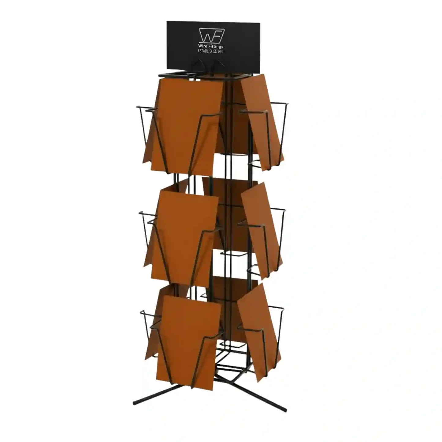 Greeting Card Counter Display for 7 x 5 inch Cards, 12 Pockets 4/7x5VCI