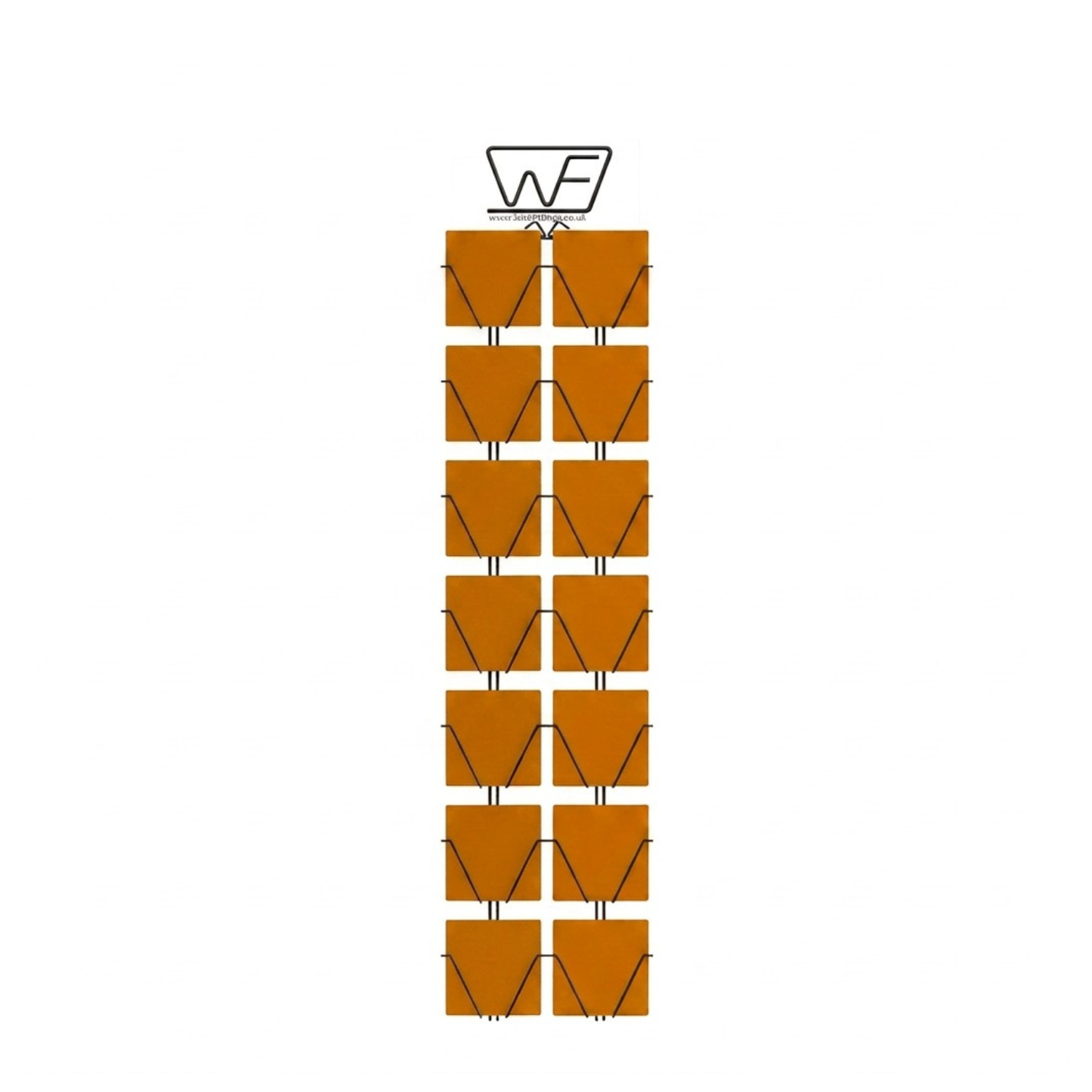 Greeting Card Wall Display Rack or slat wall mounted – 14 Pocket for 6” Square Cards