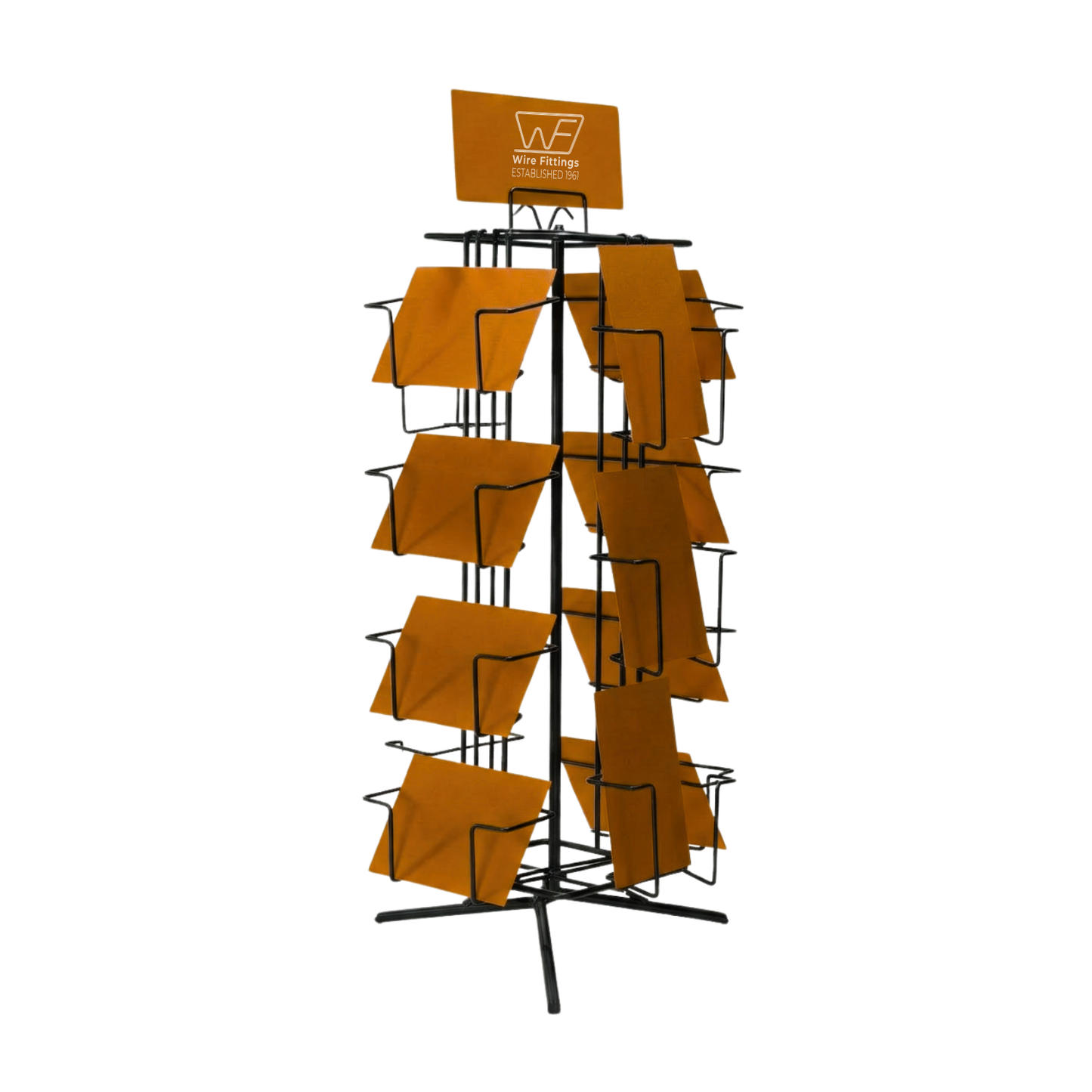 Postcard Countertop Display Stand – 4-Sided Spinner Rack for 7x5 Cards, Holds 12–16 Cards
