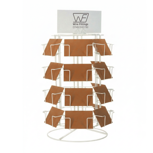 6-Sided Postcard Display Stand – 24 Pocket Countertop Spinner for 6x4 Cards