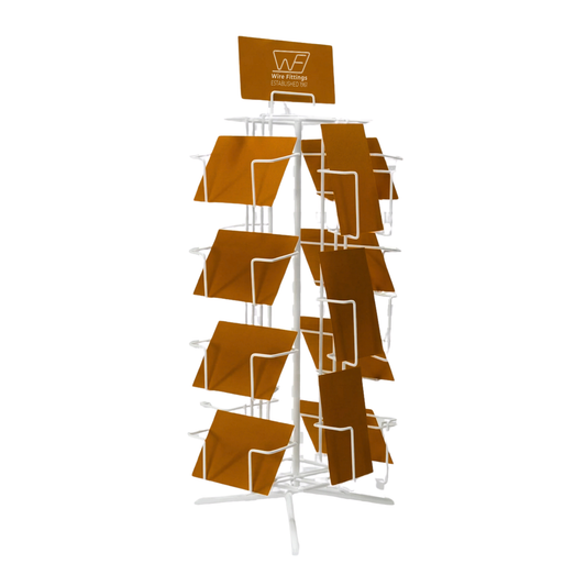 Postcard Countertop Display Stand – 4-Sided Spinner Rack for 7x5 Cards, Holds 12–16 Cards
