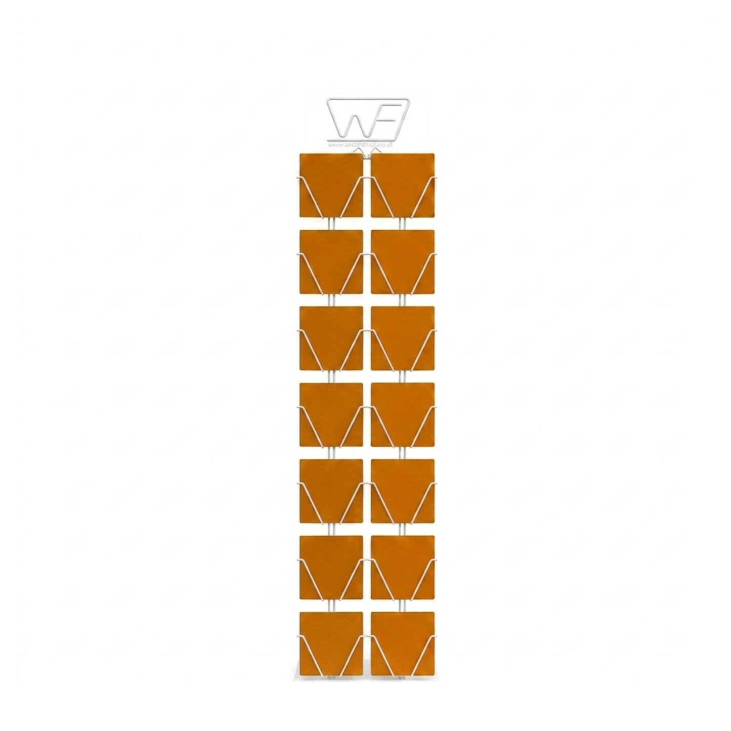 Greeting Card Wall Display Rack or slat wall mounted – 14 Pocket for 6” Square Cards