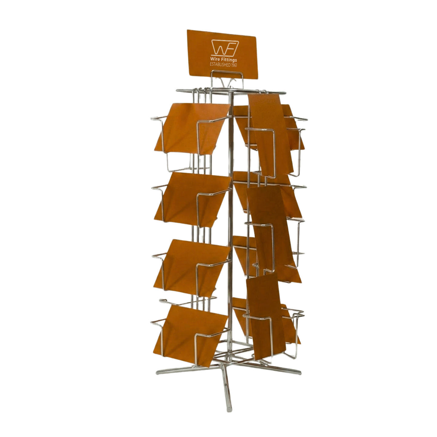 Postcard Countertop Display Stand – 4-Sided Spinner Rack for 7x5 Cards, Holds 12–16 Cards