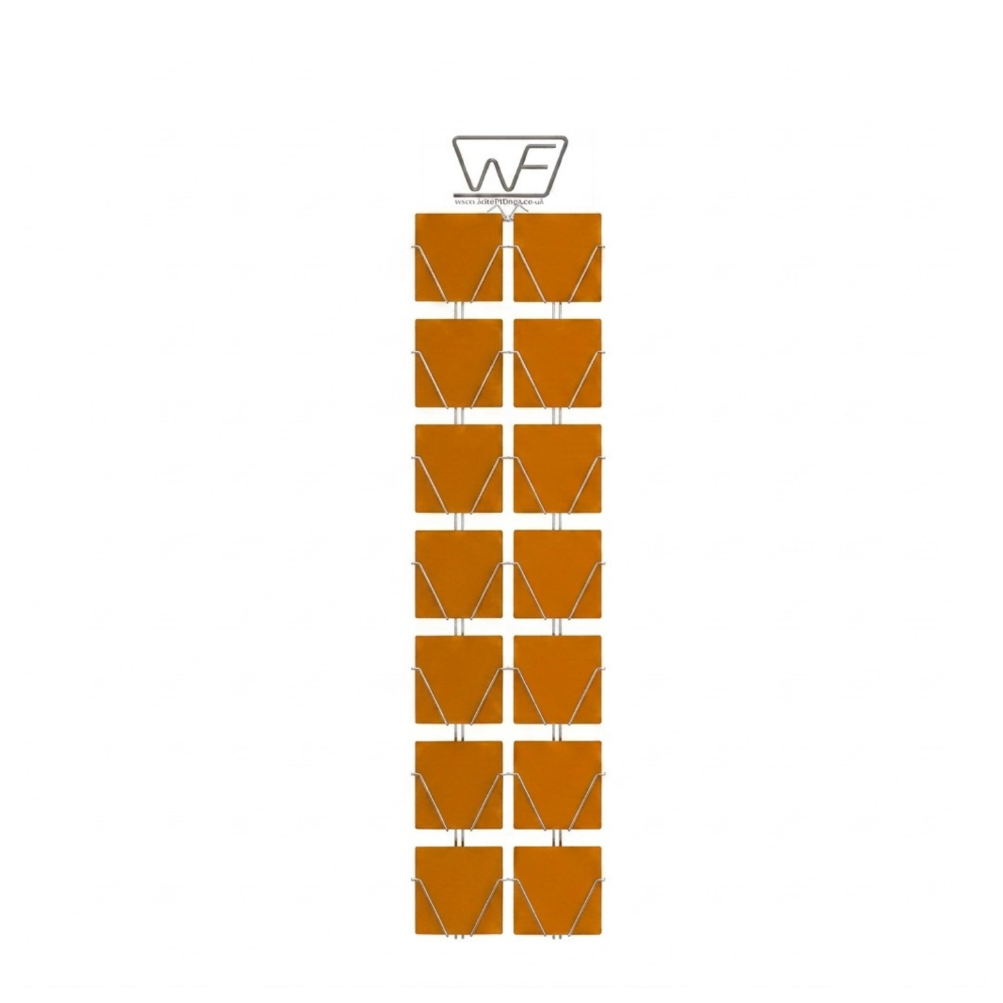 Greeting Card Wall Display Rack or slat wall mounted – 14 Pocket for 6” Square Cards
