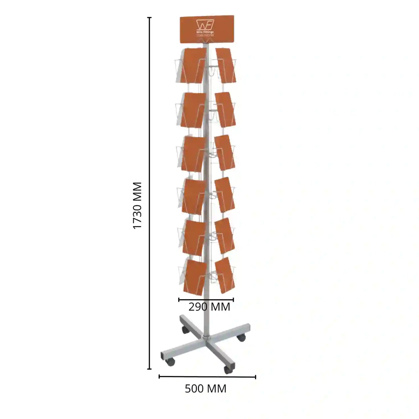 Greeting Card Floor Display for 7 inch Square Cards,24 Pockets-24/7FI