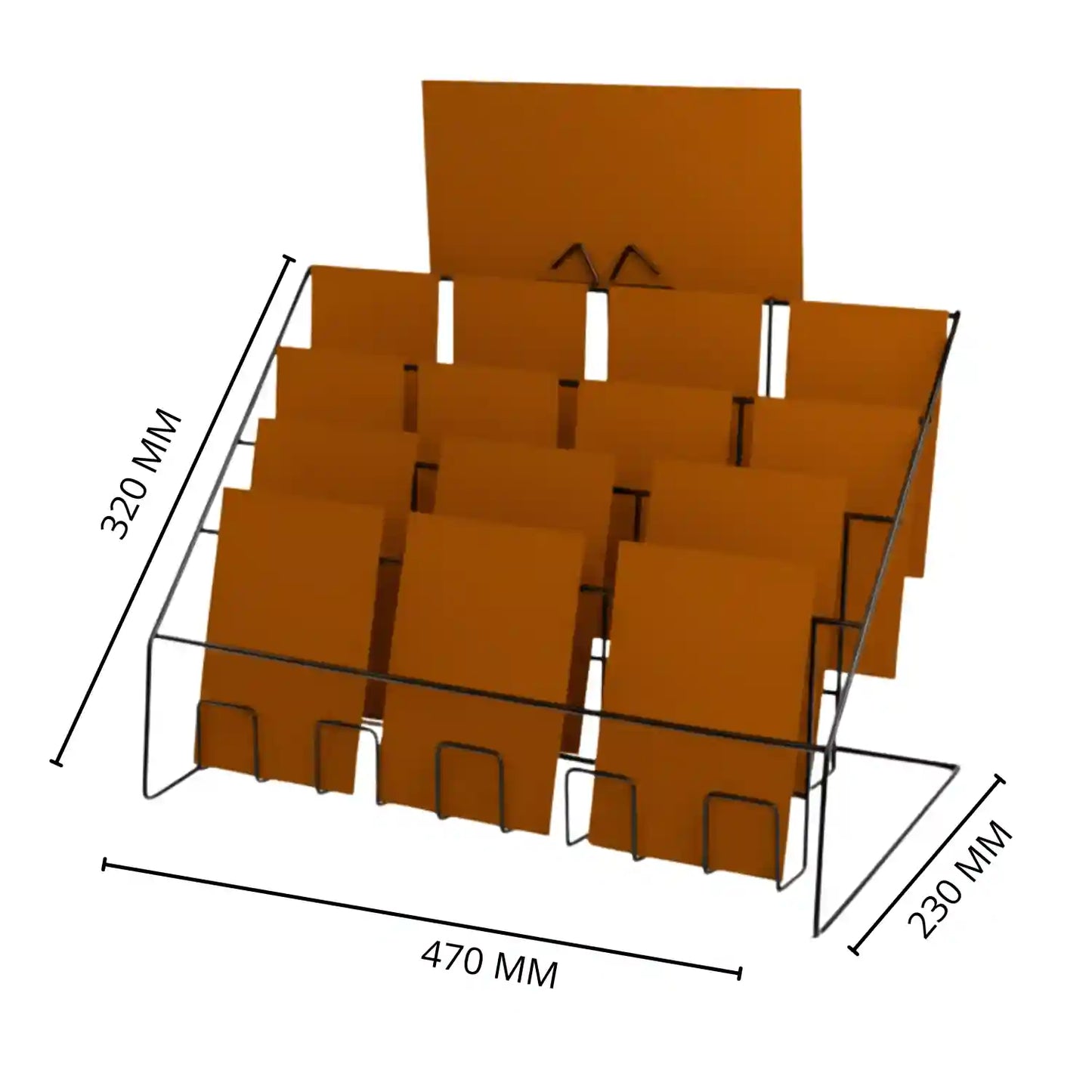 Counter Display for Mixed Sized Cards, with 4 Tiers-4TC
