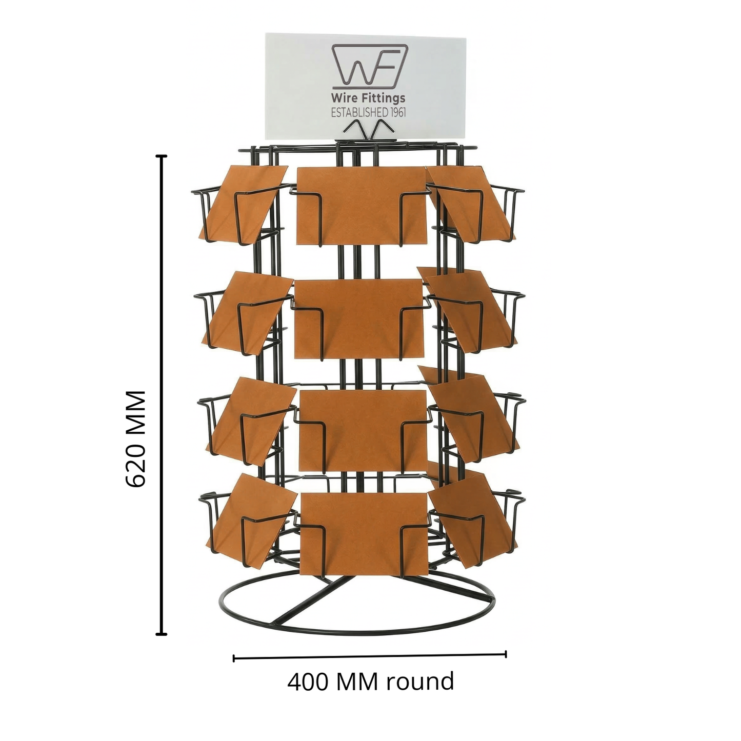 6-Sided Postcard Display Stand – 24 Pocket Countertop Spinner for 6x4 Cards