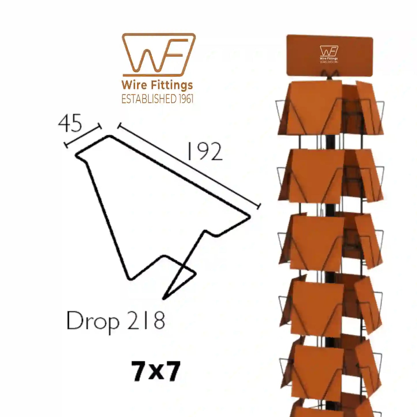 Greeting Card Floor Display for 7 inch Square Cards,24 Pockets-24/7FI