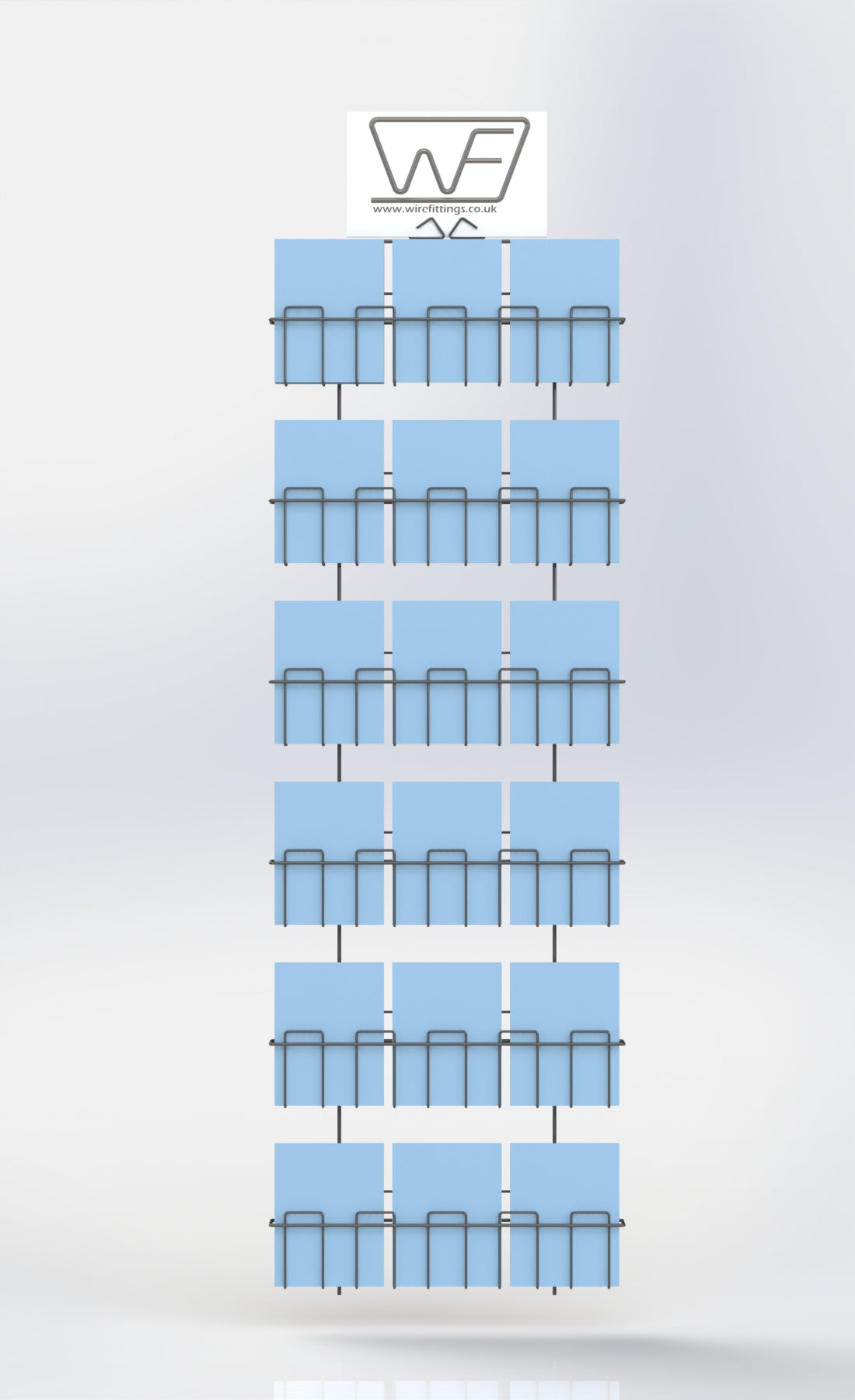 Greeting Card Wall Rack or Slatwall Rack for mixed sized Cards - 6ADWI