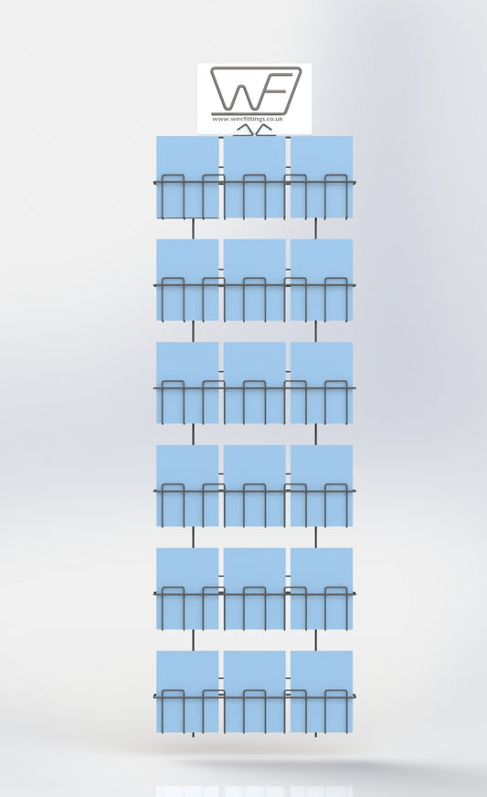 Greeting Card Wall Rack or Slatwall Rack for mixed sized Cards - 6ADWI