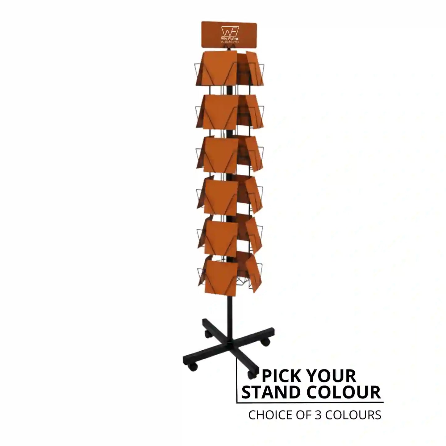 Greeting Card Floor Display for 7 inch Square Cards,24 Pockets-24/7FI