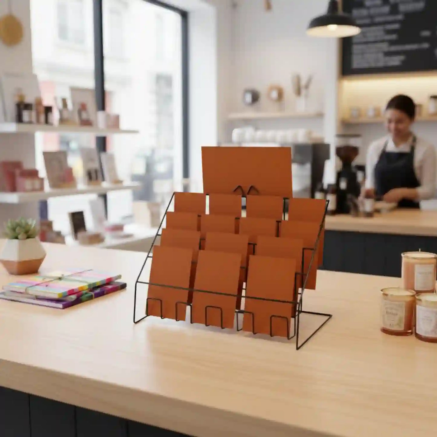 Counter Display for Mixed Sized Cards, with 4 Tiers-4TC