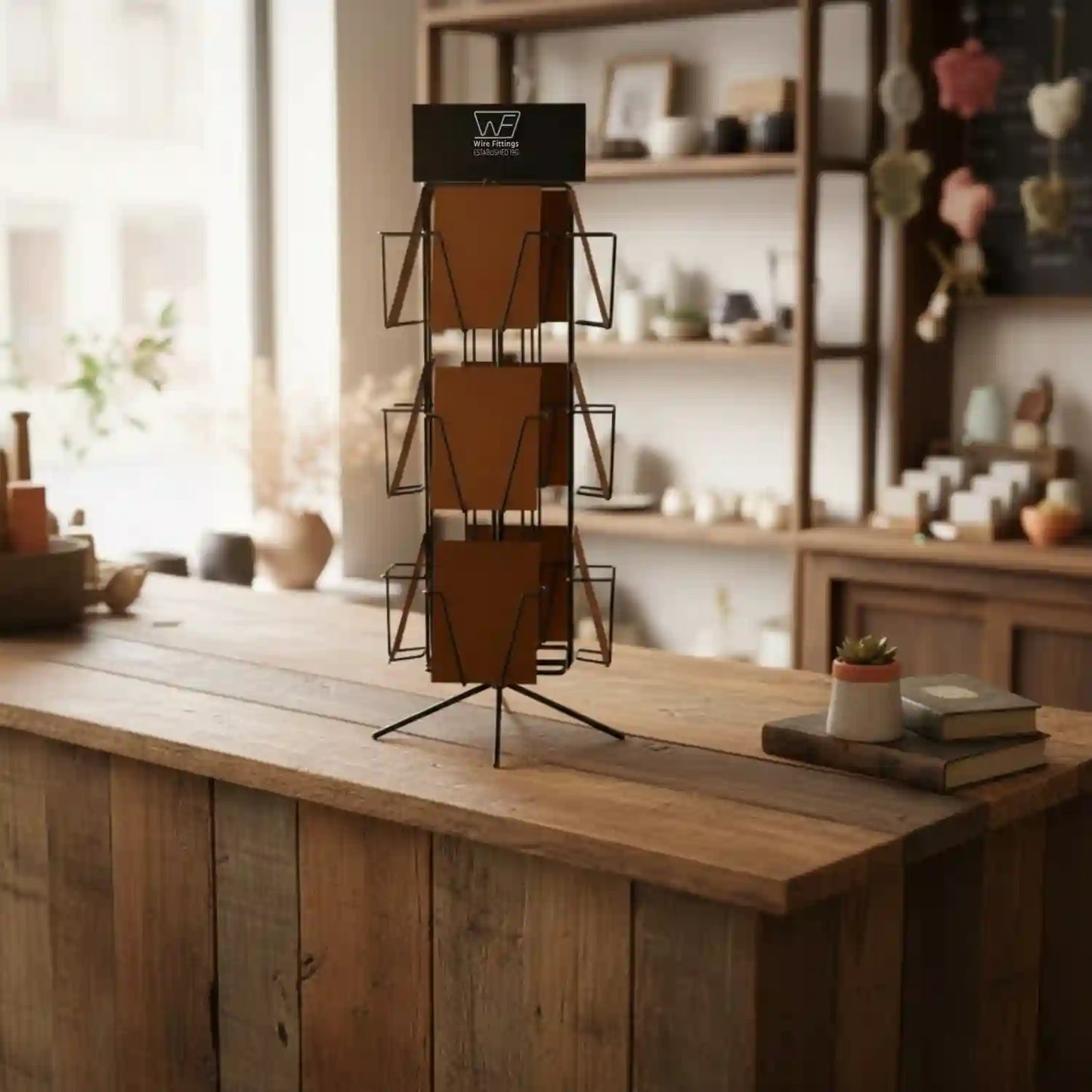 Greeting Card Counter Display for 7 x 5 inch Cards, 12 Pockets 4/7x5VCI