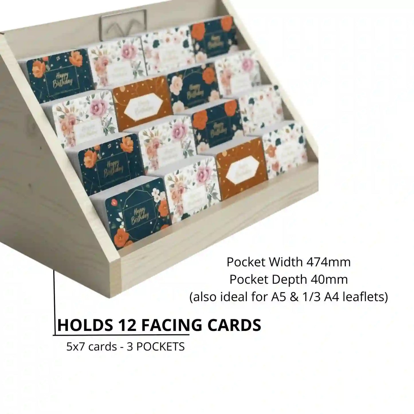 Counter Top Wooden Card/Leaflet Display Stand