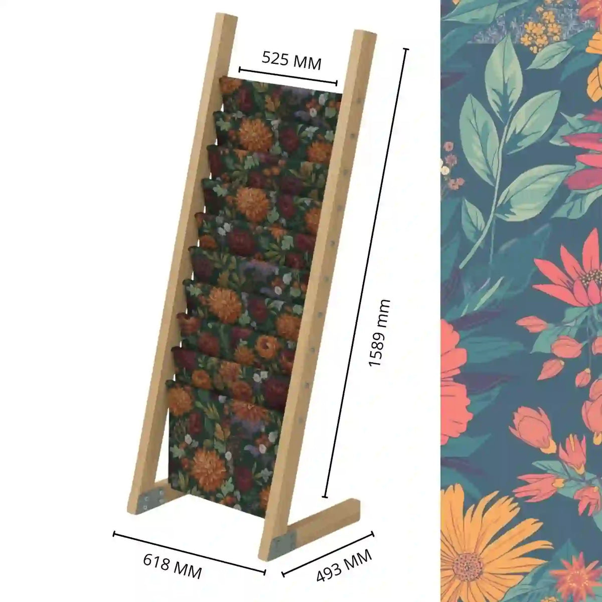 Wrapping Display Flat Pack Wooden Gift Wrap Display – Wire Fittings