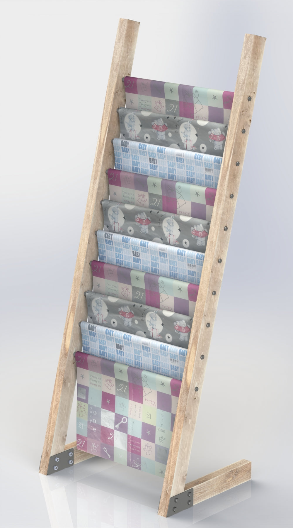 Flat Pack Wooden Gift Wrap Display